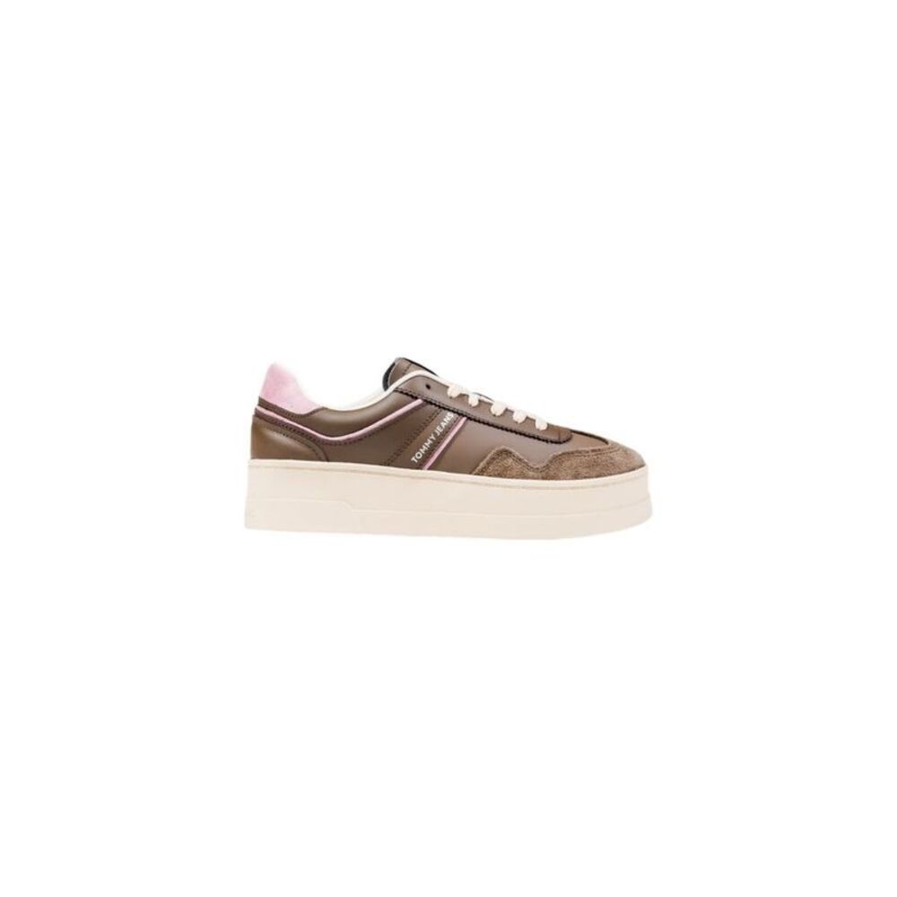 Tommy Hilfiger Jeans Brown Artificial Leather Women's Sneakers